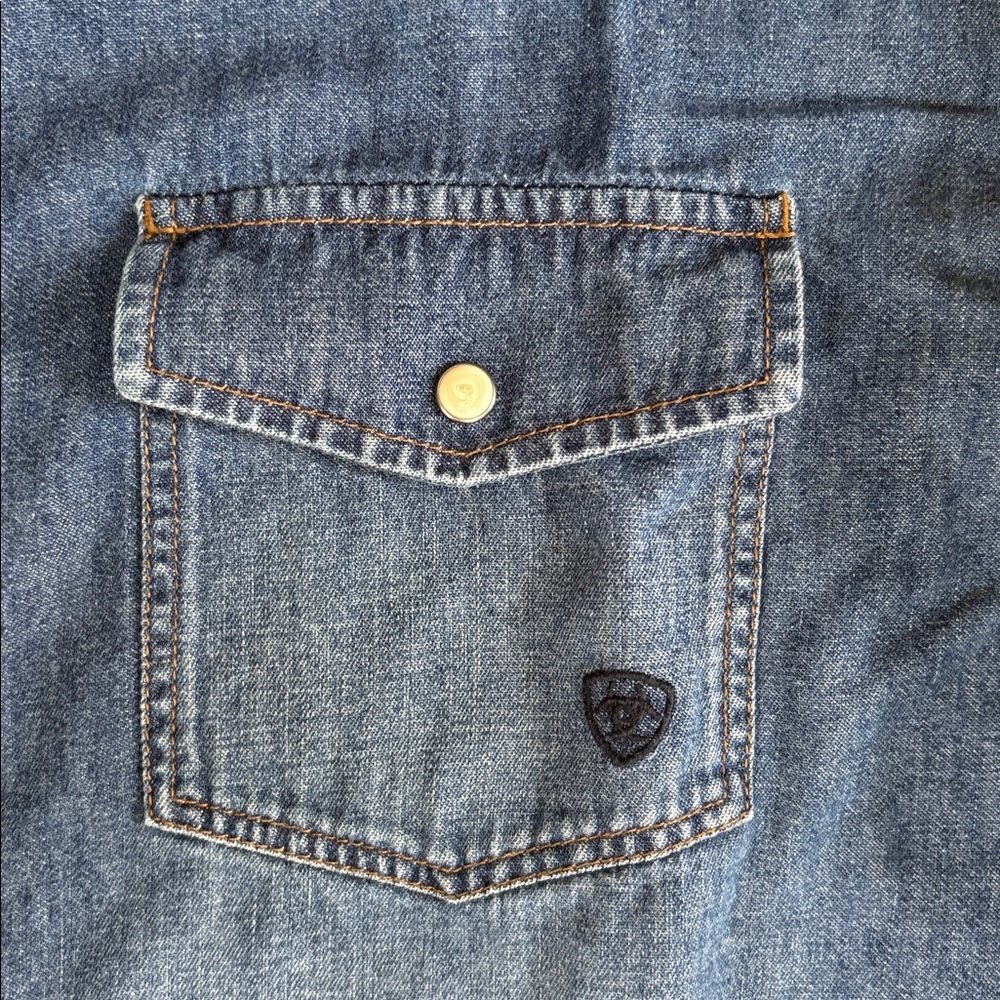 Ariat Blue Denim Western Shirt - Picture 3 of 4